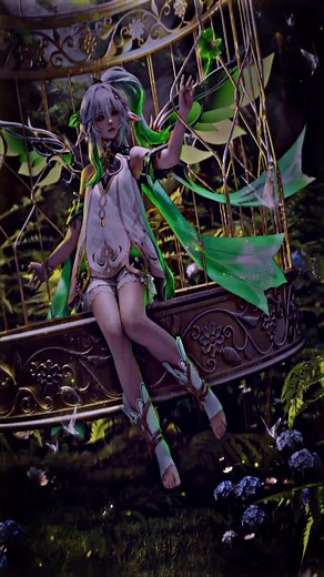 Enchanting Green and White Cosplay Character Showcase