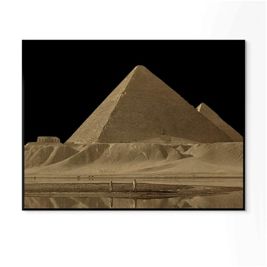 Sepia Pyramid Art Print | Vintage Egyptian Pyramid Photo | Desert Landscape | Neutral Wall Art - Etsy