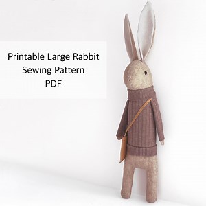 Printable Large Rabbit Sewing Pattern and Tutorial PDF - Etsy