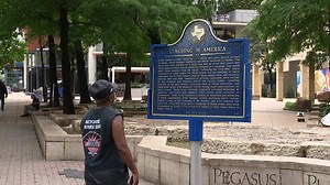 Dallas historical marker recognizing lynching site back in place after vandalism