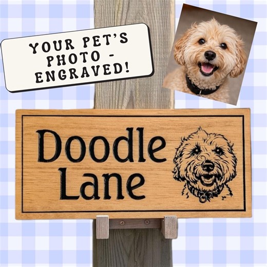 Custom Engraved Wood PET SIGN | Sign for Pets - Etsy