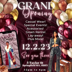 🌟 Hey GodUs Beauties! 🌟 We hope you're all feeling as thrilled as we are about the grand reopening of GodUs Boutique! ✨✨ Get ready to embrace the holiday season in absolute luxury with our glamorous and stylish collection of fashion-forward looks! 💃💅✨ 🛍️ From chic dresses to stunning accessories, we've got everything you need to make a statement at those festive gatherings! ✨✨ So whether you're attending a fabulous soirée or simply want to add a touch of glam to your everyday style, GodUs B