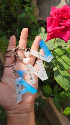 Resin customized alphabet keychains 🔑😍