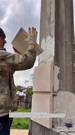 Perfect Column Tile Installation Method #tiling #construction #builderlife
