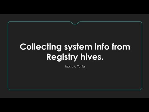 DFIR (Windows Forensics) Course: Collecting system info from Registry hives