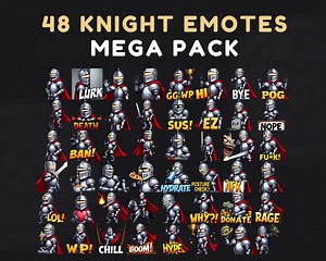 48 Medieval Knight Twitch Emotes, Discord Stream Assets Package, Twitch Emojis Widgets, Twitch Icon Bundle, Twitch Channel Design Elements - Etsy