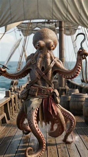 Octopus Evolution — From Deep Sea Creature to Pirate Overlord 🐙🏴‍☠️