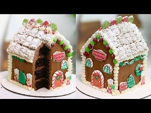 DIY GINGERBREAD HOUSE CAKE(!!) + GIVEAWAY | Cute Chocolate Gingerbread Cake Recipe