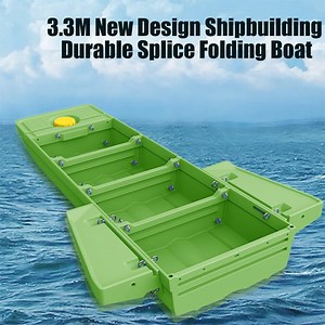 [Hot Item] 3.3m Portable Plastic Boat 3-Piece Folding Fishing Boat