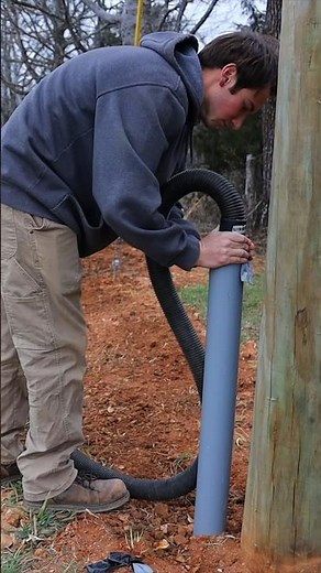 Using a shopvac to pull string through 100ft of conduit. I was surprised it worked! #tinyhouse