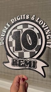 Checkered Cake Topper, Double Digits Birthday Topper, Black and White Cake Topper - Etsy