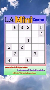 Los Angeles Times Daily #Sudoku 2025-12-16 Mini #puzzle #games #education #braingames