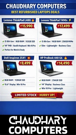 💻 Top Refurbished Laptops – Best Deals 2025 🔥#Shorts #HP #Dell #refurbishedlaptops