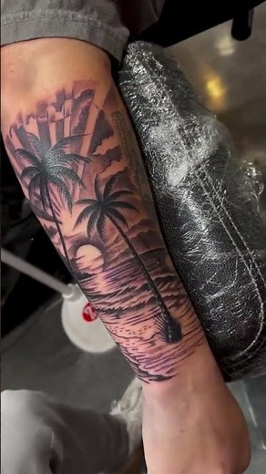 Beach Forearm Tattoo by Blanco at Studio 21 Tattoo in Las Vegas Nv