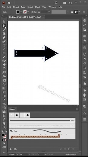 Create Arrows Using Brush Tool & Stroke in Illustrator #Arrow #Brush&Stroke #shorts #youtubeshorts