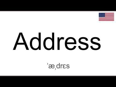 How to Pronounce ADDRESS in English, American