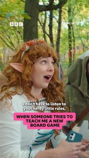 Sorry DnD friends 🐉 #HereWeGo #JimHowick #KatherineParkinson #LARPing #BoardGames Here We Go family go to a LARPing event. | BBC One