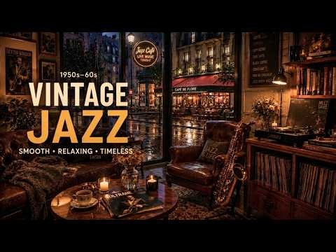 Cozy Jazz Lounge 1950s–60s – Rainy Night Melodies for Relaxing & Studying