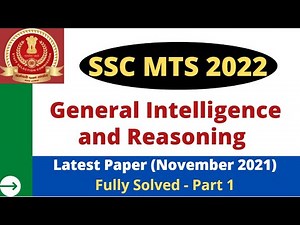 SSC MTS 2023 | General Intelligence and Reasoning | SSC MTS Havaldar 2022 Prep |Part 1| Fully Solved