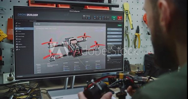 Setup Programming Firmware and Analyzing Drone Telemetry Data. Specialist Deeply Engaged in Programming Drone Firmware and Analyzing Telemetry Data on Desktop Computer. Complex Flight Simulation.
