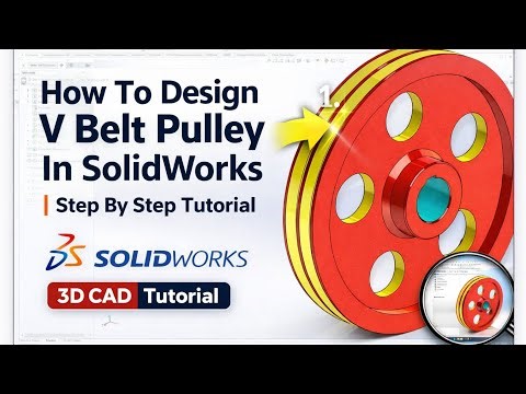 How To Design V Belt Pulley In SolidWorks | Step By Step Tutorial #solidworkstutorial 