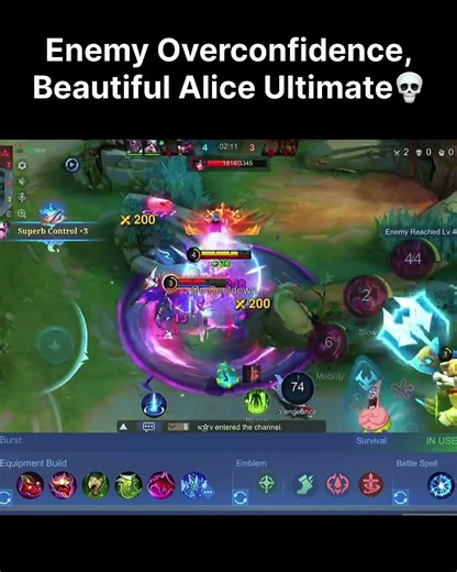 Beautiful Alice Combo😈 Alice❤️ #shorts #mobilelegends #mlbbalice #mlbbalicecombo #ml #mlbbshorts
