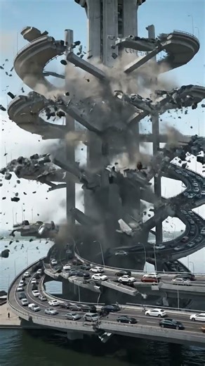 Massive Spiral Bridge Collapse Disaster 2025 (AI)