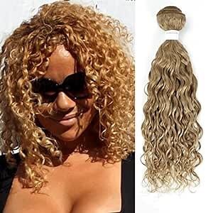 100% Human Hair Bundles Water Wave Honey Blonde Human Hair Extensions Sew in Hair for Black Women 14 Inch