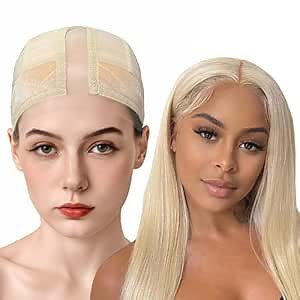 Labhairs Wig Grip Cap for Women - Non Slip, Adjustable Wig Caps Holds Glueless Wigs Securely in Place, Reusable Cap with Headband for Lace Front Wigs, One Size Fits All (Nude)