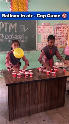 Balloon in Air & Cup Arrangement Challenge | Fun Classroom Game 🎈🥤