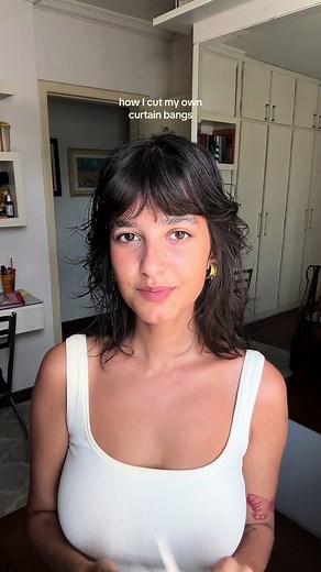 just twist and trim ✨ #fy #fyp #hair #hairstyle #hairtutorial #curtainbangs #haircut #creatorsearchinsights