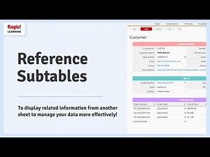 8. Reference Subtables (Show references from existing sheets)