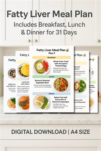 31 Day Fatty Liver Meal Plan, Liver Friendly Diet Plan for Nafld, Nash, Masld & Mash, Printable Guide for Daily Food Chart and Meal Planning - Etsy