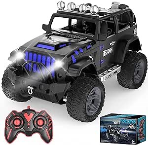 Remote Control Car RC Racing Cars,1:18 Scale 2.4Ghz Auto Mode Rechargeable Rc Trucks,SUV Jeep Rc Cars Toys Gifts for Boys Kids Girls Teens (Black Remote Control car)