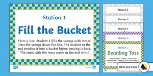 Field Day Games Station Signs With Game Instructions for 3rd-5th Grade