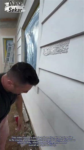 Smart Wall Repair Technique | Fast Exterior Crack Fix & Smooth Finish