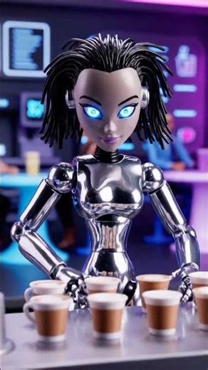 Robot Barista Coffee Showoff | Cyber Café Comedy | Ease Loop