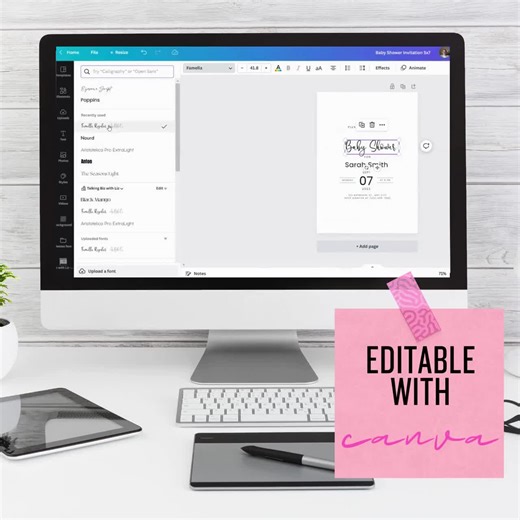 Minimalist Wedding Table Number, Modern Signage (CANVA-IZZY Digital Download) - Etsy