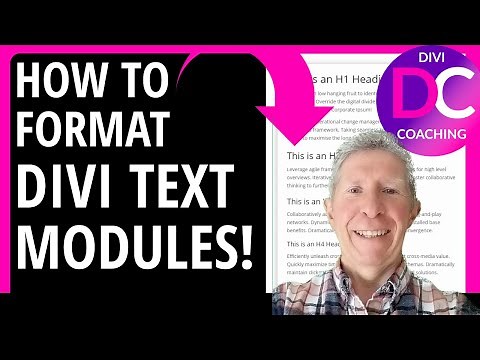 Format Divi Text Module. Use CSS To Get Consistent Styles