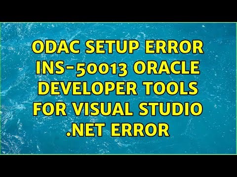 odac setup error ins-50013 Oracle Developer Tools for Visual Studio .NET Error