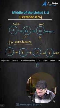 [Day-43/365] Dsa problem solving series|Middle of the Linked list | #dsa #interview #alphaintern