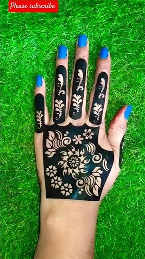 🩵 Sticker Mehndi से सजाएं हाथ | Trending Mehndi Design / Shorts Viral/ yt Shorts/ Easy Mehandi Trick
