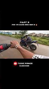 Duke 250 V/s R15 Drag Race 😲🔥 Duke 250 Gen 3 R15 v3 Drag Race 🔥 #shortvideo