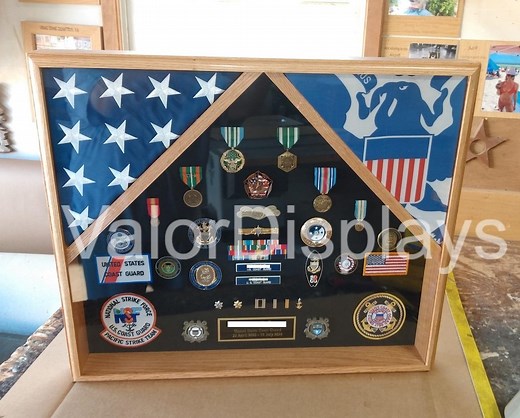Shadowbox (two-flag), Flag Display, Military Shadow Box, Air Force, Army, Coast Guard, Navy, Marine Corps, Retirement Case, Flag Box - Etsy
