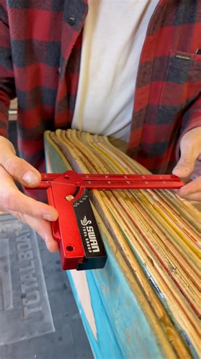 Daniel Barousse on Instagram: "Slicing stacks for upcoming coffee tables and dining tables ✨ #barousseworks #recycledskateboards"