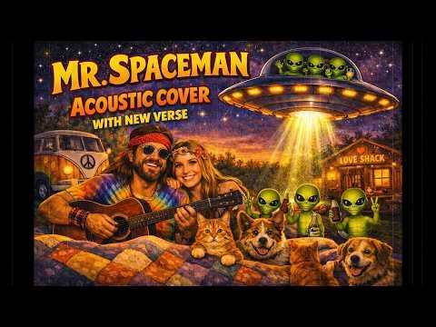 Mr. Spaceman The Byrds (Groovy Acoustic Guitar Cover with Vocal ) + New Verse
