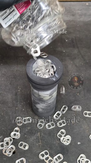 Melting aluminum pull tabs - asmr metal melting #satisfying #art #entertainment