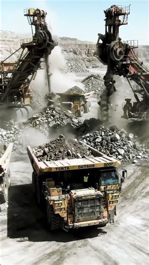 Giant Mining Trucks in Action: Massive Excavators Loading Ore! 🤯