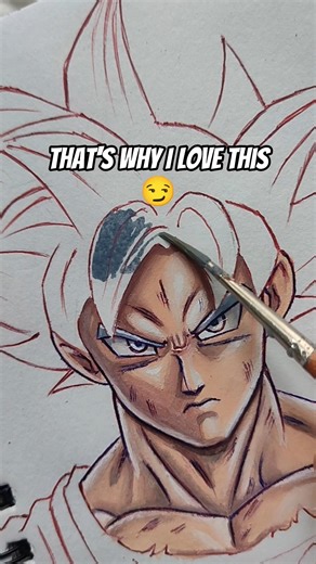 That's Why I LOVE Drawing Goku 😏 how to draw goku 🔥 #goku #howtodraw #shorts