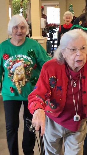Our staff and residents are decked out in the funniest, flashiest Christmas sweaters for our holiday parade! 🎄 We love spreading joy and laughter together. #ThisIsLiving #SeniorLiving #MansfieldOH | Primrose Retirement Community of Mansfield